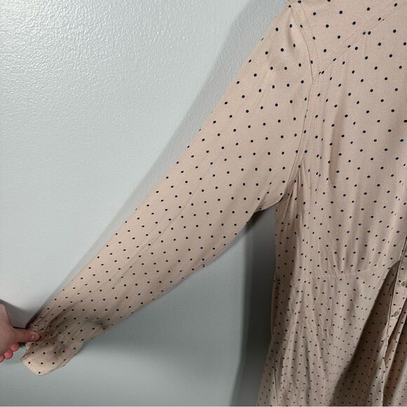 Free People Blush This Town Polka Dot Valentine’s Buttondown Dress Size Medium - Picture 5 of 16